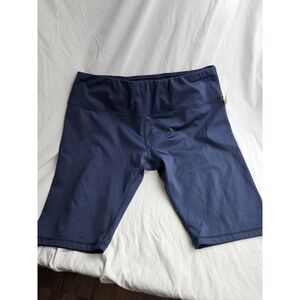 Women's Navy Blue Athletic Shorts Stretch Knit Polyester Spandex Sportswear